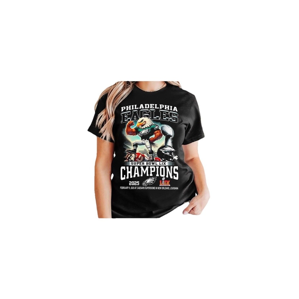 Philadelphia Eagles 2025 Super Bowl Champions T-Shirt Unisex Size 2XL